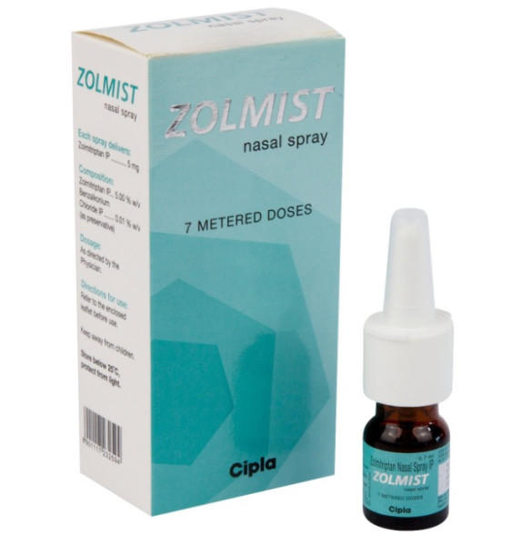 Zomig 5 mg Nasal Spray 7 MDI in a Bottle (Generic Equivalent)