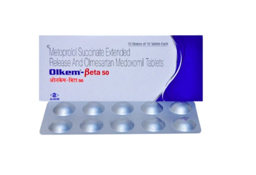 Olmesartan Medoxomil 20mg + Metoprolol Succinate 50mg Tablet