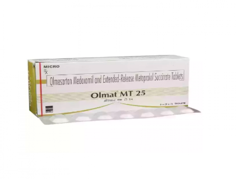 Olmesartan Medoxomil 20mg + Metoprolol Succinate 25mg Tablet