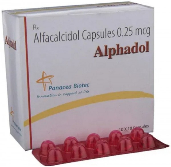 A pack of generic Alfacalcidol 0.25 mcg Capsule