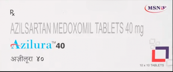 A box of Azilsartan medoxomil 40mg tablets