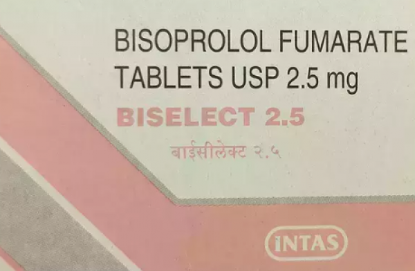 Box of generic Bisoprolol (2.5mg) Tablet