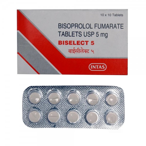 Box and a strip of Bisoprolol (5mg) Tablet