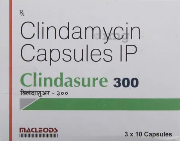 A box  of generic clindamycin 300mg capsules