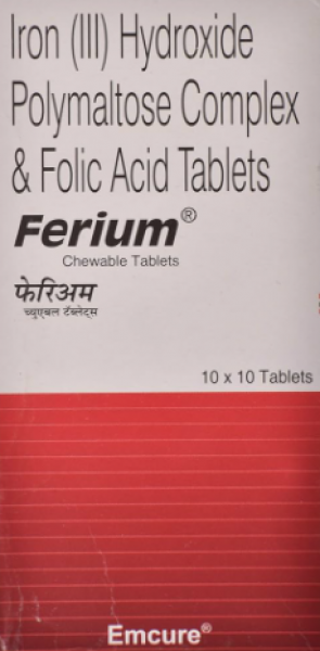 Box of generic Elemental Iron 100mg and Folic Acid 350mcg Chewable Tablet