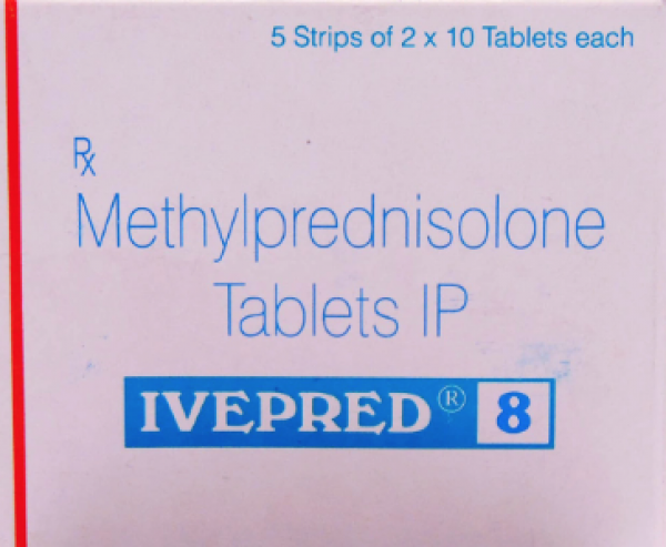 A box of Methylprednisolone 8mg tablets. 