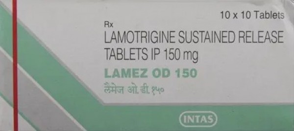A box of Lamotrigine 150mg tablets