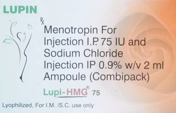 Injection pack and a box of Menotropin 75IU  ( Freeze Dried Injection )