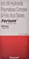 Elemental Iron 100 mg and Folic Acid 350 mcg Chewable Tablet (Generic Equivalent)