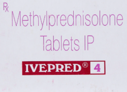 A box of Methylprednisolone 4mg  tablets.