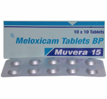 Box and a strip pack of generic Meloxicam (15mg) Tablet