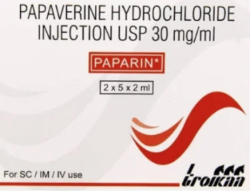 A pack of Papaverine (30mg/ml) Injection