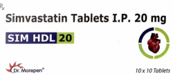 Box and blister strip of generic Simvastatin 20mg tablets