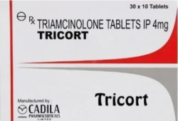 Two strips and a box of generic Triamcinolone 4mg Tablet