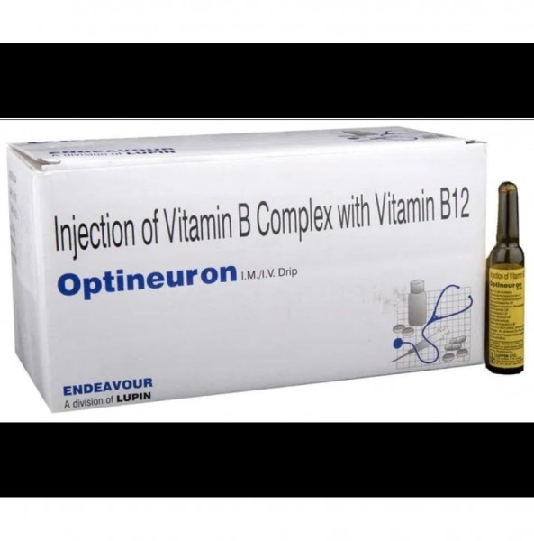 A box and a injection vial of generic vitamin B 12 (1000 mcg), Vitamin B1 (100 mg), vitamin B6 (50 mg), , D-panthenol 50 mg/2 Ml