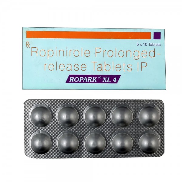 A box of Ropinirole (4 mg) Generic Tablet