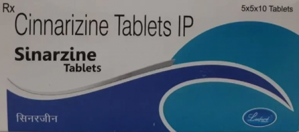 A box of Cinnarizine 25mg Tablet