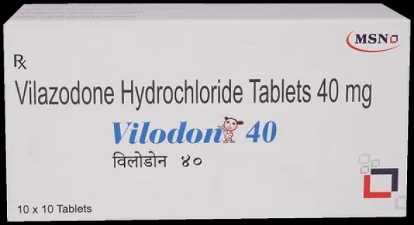 A box of Ethinyl Vilazodone 40mg tablets. 